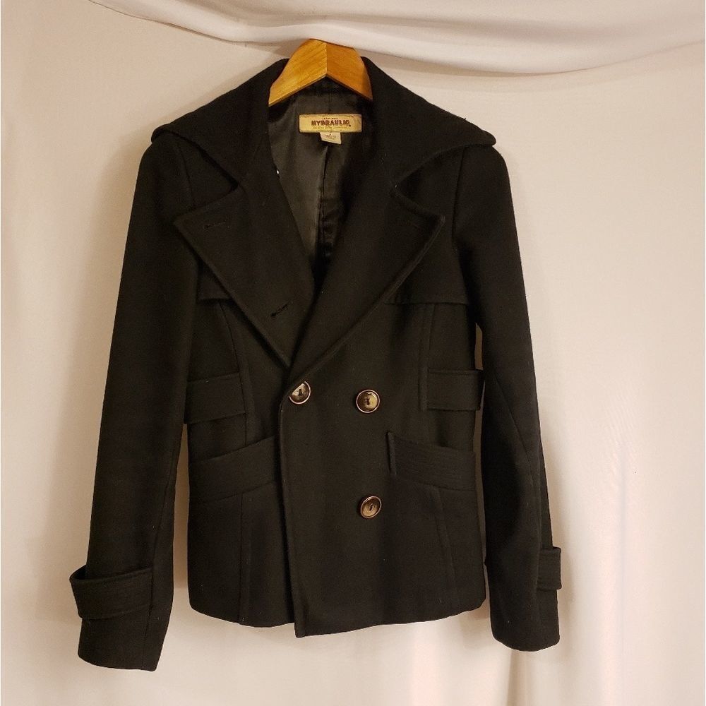 Hydraulic wool coat womans small jacket